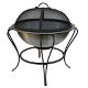 Small steel firebowl barbecue with mesh cover and grill 