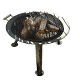 Large steel firebowl with mesh cover and handles (55cm) 