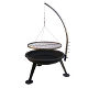 Steel firebowl barbecue with hanging grill	   