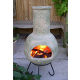 Traditional Mexican clay Chimenea Flora - Green