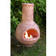 Traditional Mexican clay Chimenea Flora - Red