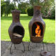 Small Traditional Mexican clay Chimenea Merida - old Ivory