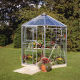 Halls Hexagonal aluminium greenhouse. Toughened glass
