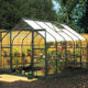 Halls Supreme 10x8 double door aluminium greenhouse. Green and toughened glass