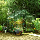 Halls Supreme 6x8 double door aluminium greenhouse. Green and toughened glass