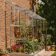 Halls Europa 8x4 lean-to aluminium greenhouse with base. Toughened glass
