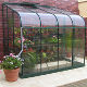 Halls Silverline 8x6 lean-to aluminium greenhouse. Green and toughened glass 